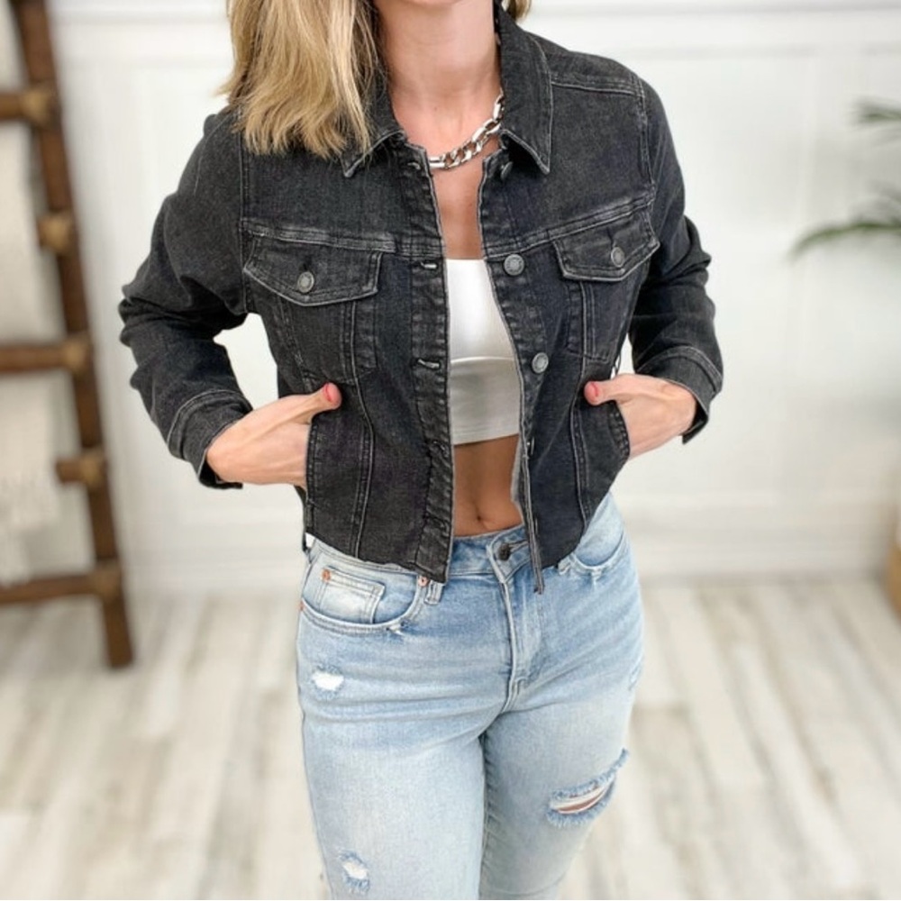 Judy Blue Stretch Black Denim Jacket